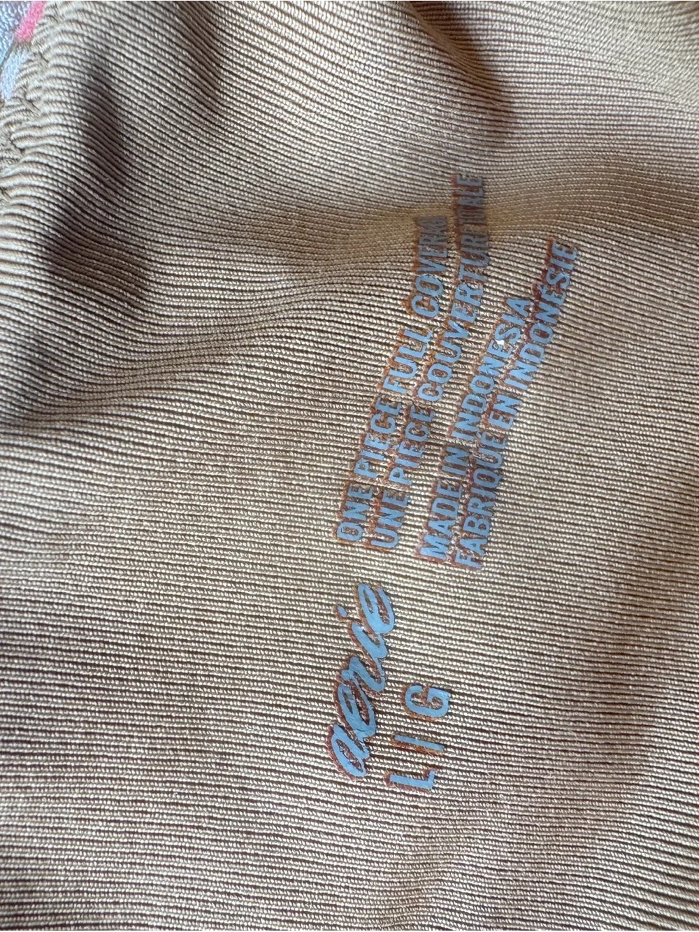 Aerie brown and pink side tie swimsuit